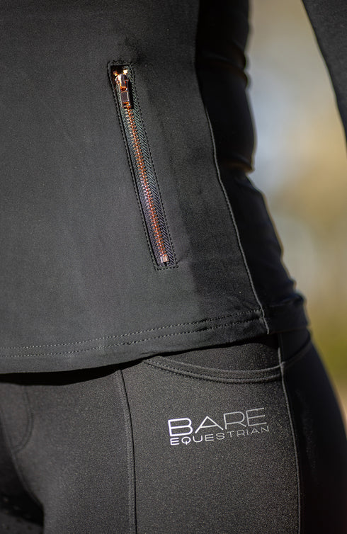 Youth BARE Technical Riding Jacket - Black with Rose Gold